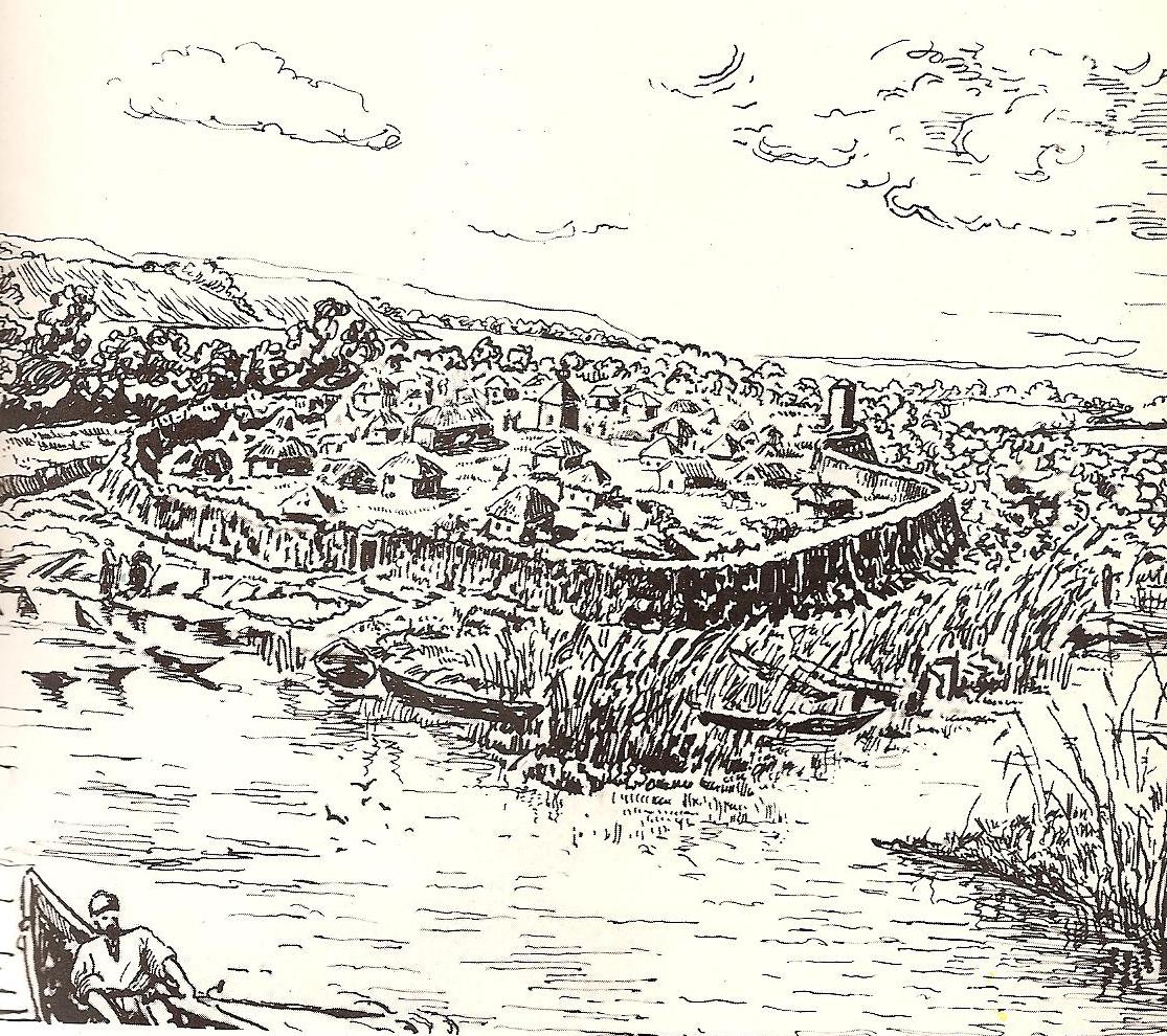 Казачий городок XVII-XVIII вв. Со старинной гравюры