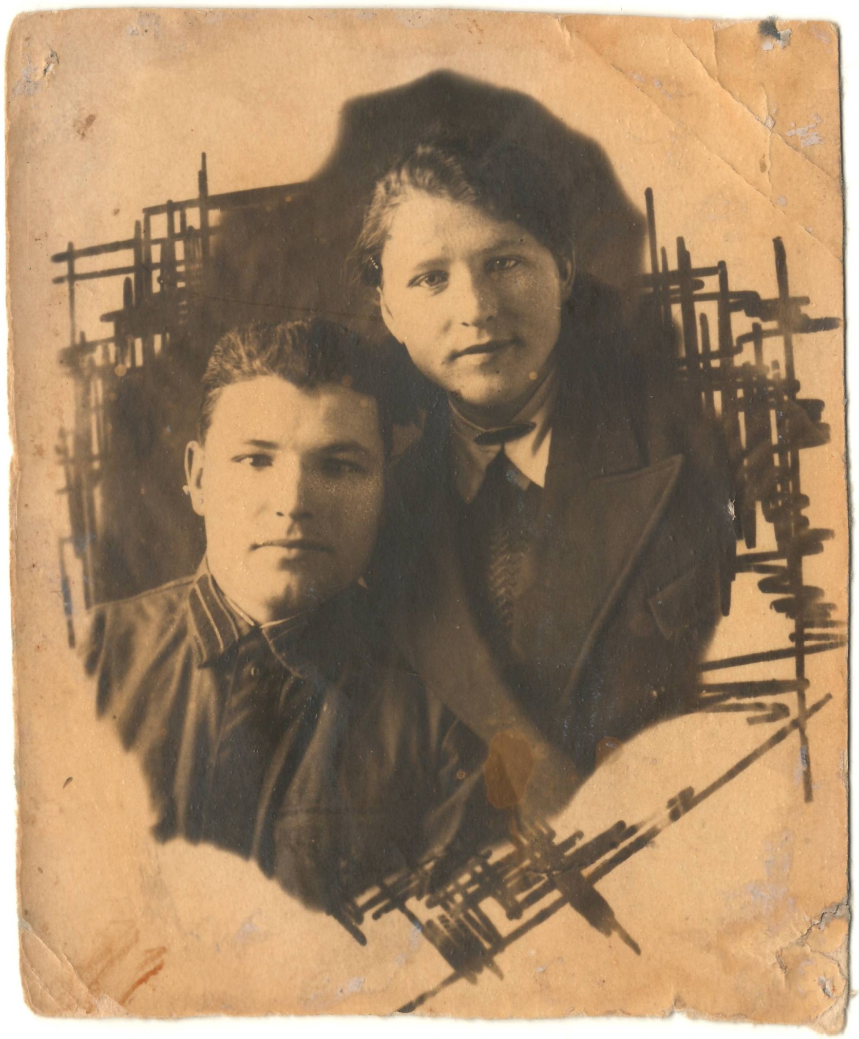 Фотография «Командир партизанского взвода 255-го партизанского полка Ковалев Н.И. с супругой». СССР. 1937 год.