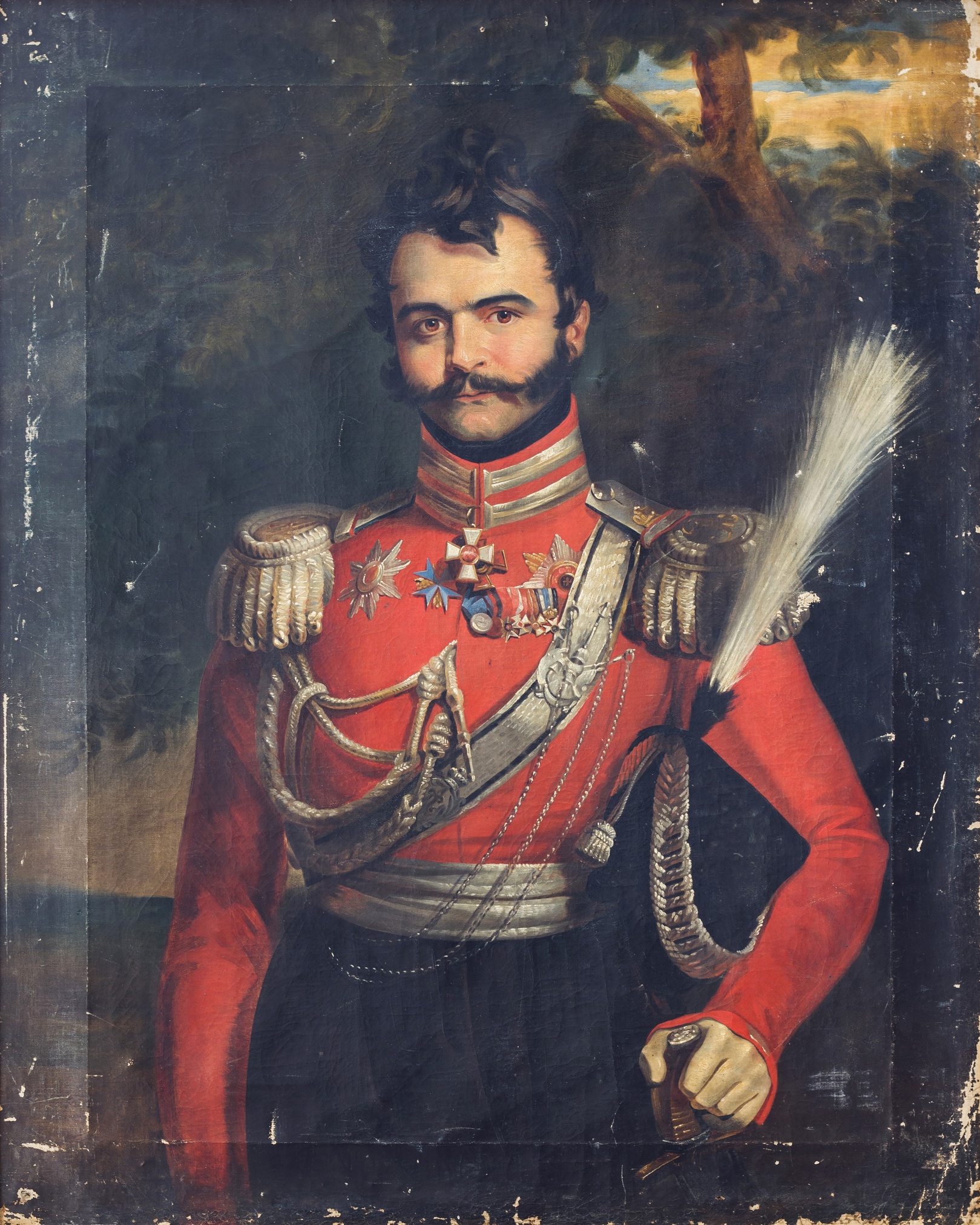 Картина «Орлов-Денисов В.В. (1775-1843), генерал от кавалерии, генерал- адъютант, граф, командир лейб-гвардии казачьего полка, герой Отечественной войны 1812 г. и Заграничных походов 1813 и 1814 гг.». 1912 г. Холст, масло. Копия с картины Д. Доу из Военно Картина «Орлов-Денисов В.В. (1775-1843), генерал от кавалерии, генерал- адъютант, граф, командир лейб-гвардии казачьего полка, герой Отечественной войны 1812 г. и Заграничных походов 1813 и 1814 гг.». 1912 г. Холст, масло. Копия с картины Д. Доу из Военно
