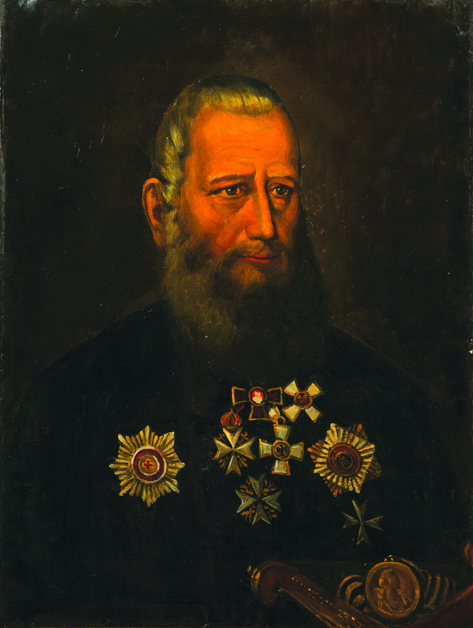 Бабков С.Ф. (1920-1993), с ориг. неизв. художника 1-й пол. XIX в. Портрет. Денисов Андриан Карпович, 1763- 1841, генерал-лейтенант. СССР, Ленинград 1961 холст, масло живопись Экспонат выставки «Страницы истории русской кавалерии»