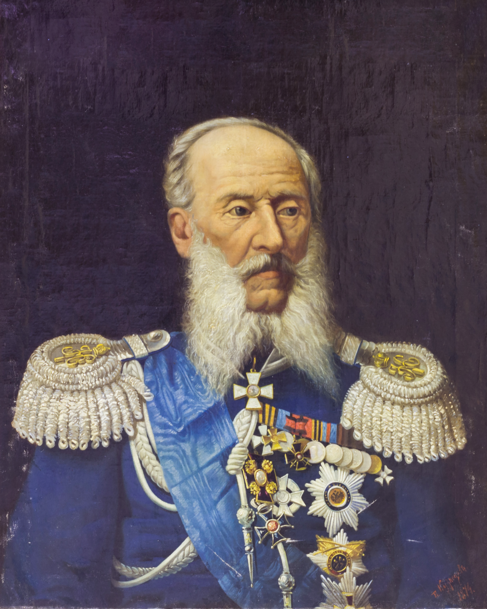 Граббе П.Х. (1789-1875), войсковой наказной атаман войска Донского (1862–1866), генерал от кавалерии, генерал-адъютант, граф. Худ. Кузнецов. П. Холст, масло. 1874 г. Граббе П.Х. (1789-1875), войсковой наказной атаман войска Донского (1862–1866), генерал от кавалерии, генерал-адъютант, граф. Худ. Кузнецов. П. Холст, масло. 1874 г.